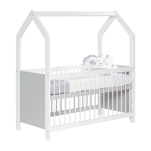 Дървена бяла регулируема бебешка кошара White House 70х140см PAT65271