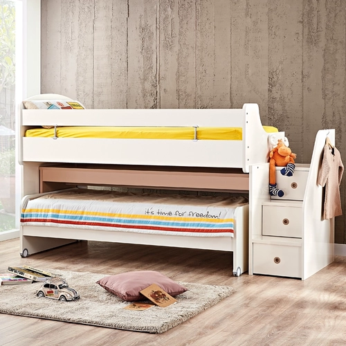 Детско бяло легло с чекмеджета и преграда Joyin 90 х 200 см. PAT67463