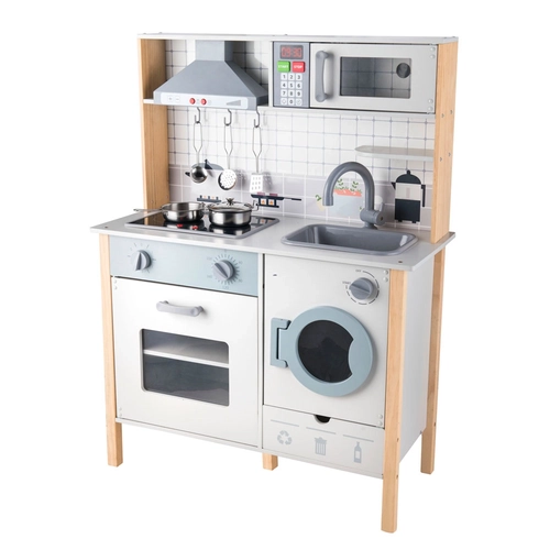 Детска дървена кухня с пералня, светещи котлони PAT67913