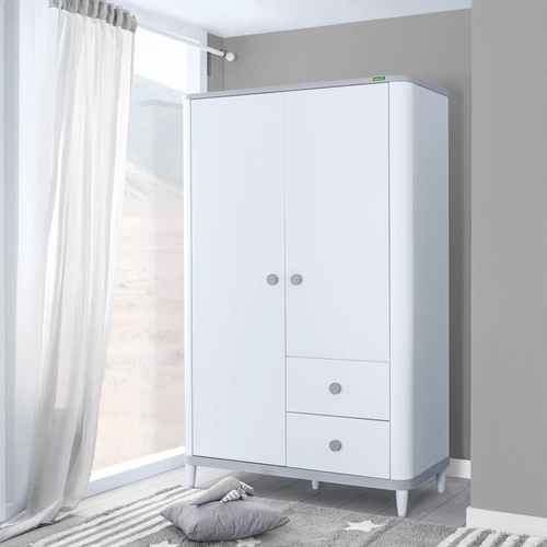 Бял двукрилен детски гардероб Aden PAT68709