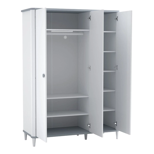 Трикрилен детски гардероб с вградено LED осветление Aden PAT69226