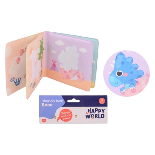Бебешка книжка за баня Happy World с динозаври за оцветяване PAT69571