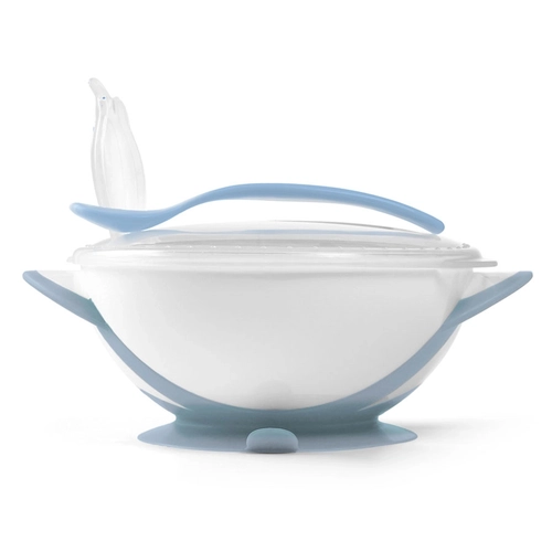 Комплект бебешка синя купа с капак и лъжичка Suction Bowl PAT70952