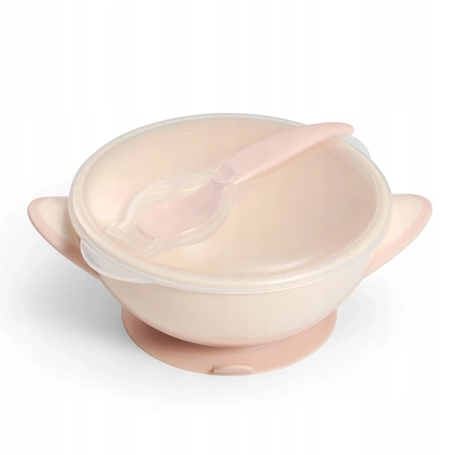 Сет бебешка купа с капак и лъжичка Suction Bowl Корал PAT70953