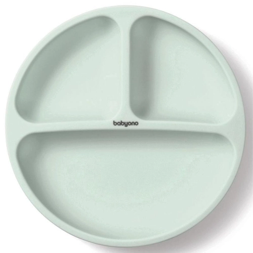 Силиконова бебешка чиния с вендуза мента PAT70992