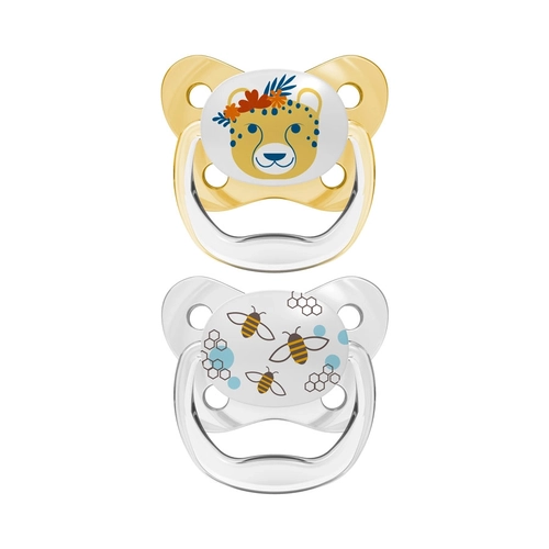 Комплект 2 броя бебешки залъгалки 2 етап 6м+ Жълти PAT71889