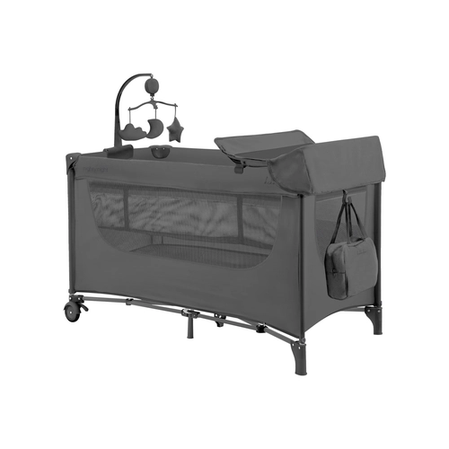 Сива бебешка кошара на две нива Nighty Night Grey 2026 PAT72597