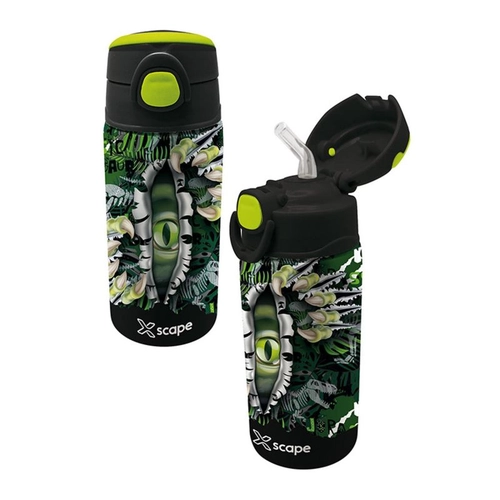 Детски бутилка с вградена силиконова сламка Xscape Dino PAT72768