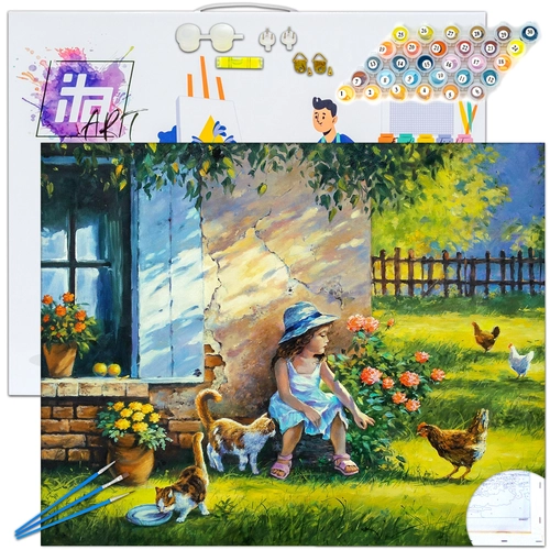 Детски комплект Рисуване по номера Лятна ваканция 40х50см PAT73351