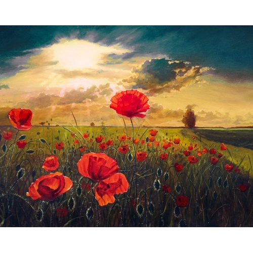 Детски комплект Рисуване по номера Огнени макове 40х50см PAT73356