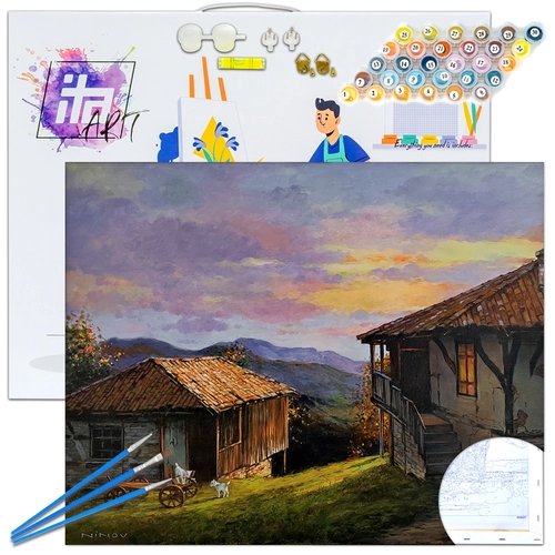 Детски комплект Рисуване по номера Старата къща 40х50см PAT73361