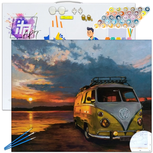 Детски сет Рисуване по номера Цветовете на залеза 40х50см PAT73363