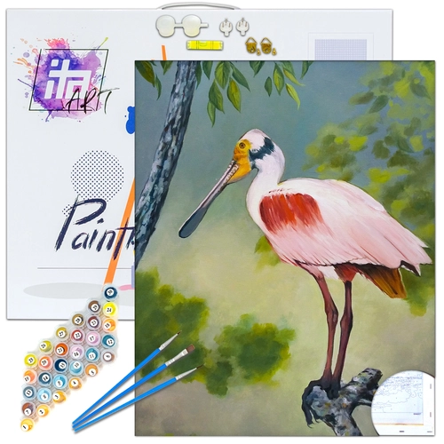 Детски комплект Рисуване по номера Розова лопатарка 40х50см PAT73365