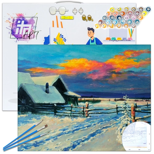 Детски комплект Рисуване по номера Зимно настроение 40х50см PAT73366