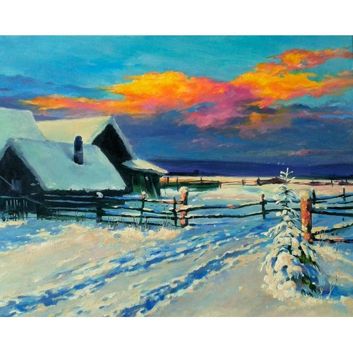 Детски комплект Рисуване по номера Зимно настроение 40х50см PAT73366