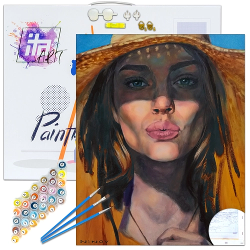 Детски комплект Рисуване по номера Зелени очи 40х50см PAT73372