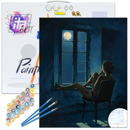 Детски сет Рисуване по номера В тишината на нощта 40х50см PAT73379