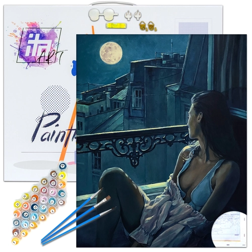 Детски комплект Рисуване по номера Пеперудена луна 40х50см PAT73387