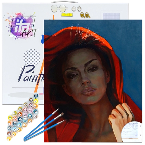 Детски комплект Рисуване по номера Жената в червено 40х50см PAT73397