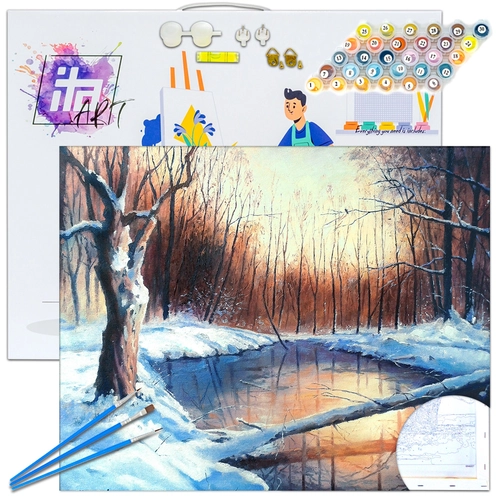 Детски сет Рисуване по номера Замръзналото езеро 40х50см PAT73398