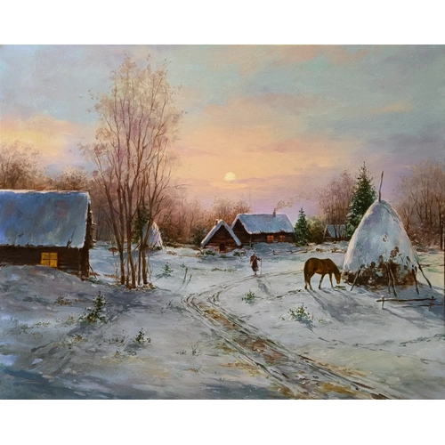 Детски комплект Рисуване по номера Зимна утрин 40х50см PAT73407