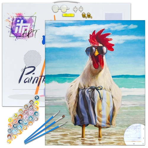 Детски комплект Рисуване по номера Стилен петел 40х50см PAT73408