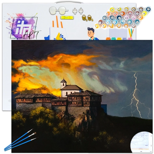 Детски сет Рисуване по номера Гложенски манастир 40х50см PAT73422