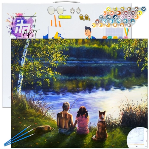 Детски комплект Рисуване по номера Приятели 2, 40х50см PAT73427