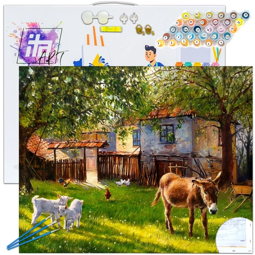 Детски комплект Рисуване по номера На двора 40х50см PAT73432