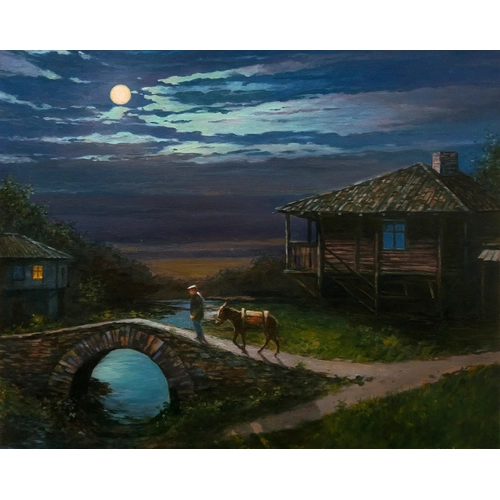 Детски комплект Рисуване по номера Синя луна 40х50см PAT73433