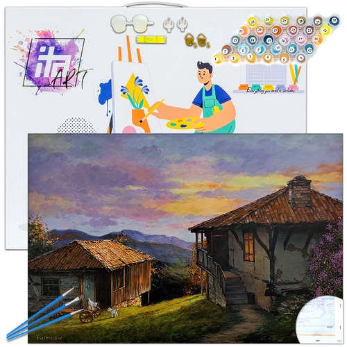 Детски комплект Рисуване по номера Старата къща 40х60см PAT73458