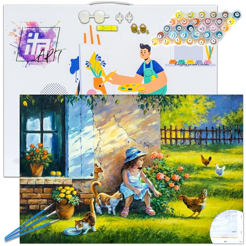 Детски комплект Рисуване по номера Лятна ваканция 40х60см PAT73462