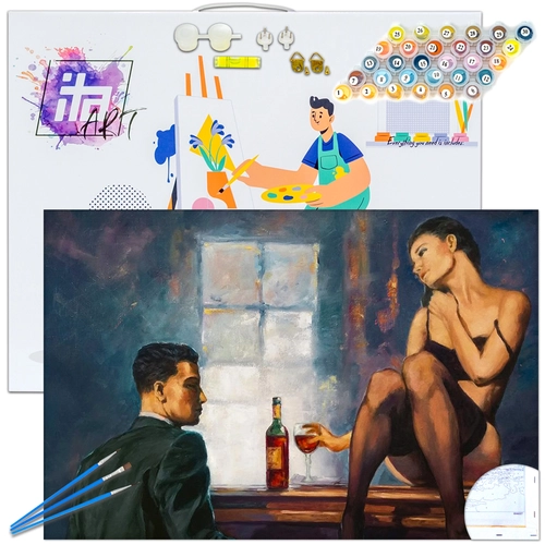 Детски сет Рисуване по номера В очакване на сенките 40х60см PAT73463