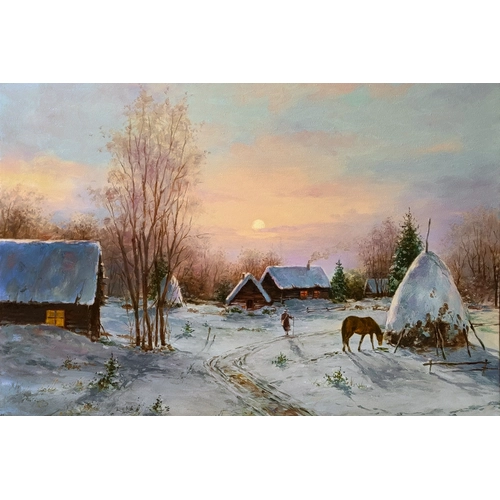 Детски комплект Рисуване по номера Зимна утрин 40х60см PAT73464