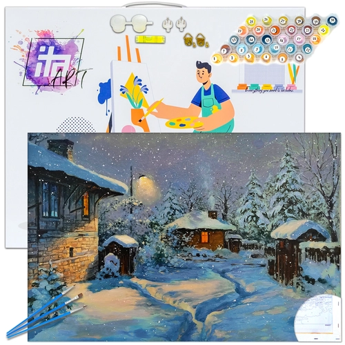 Детски комплект Рисуване по номера Снежна приказка, 40х60см PAT73468