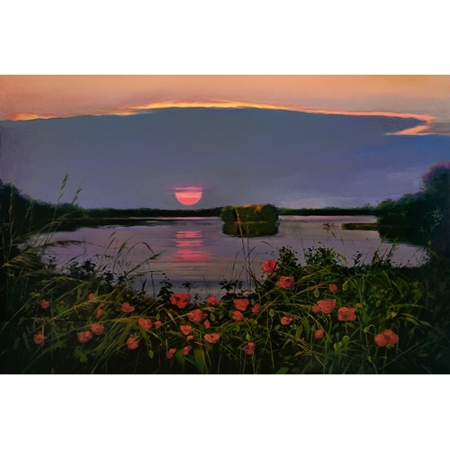 Детски комплект Рисуване по номера Залез в червено, 40х60см PAT73470