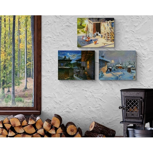 Комплект 3 броя рисуване по номера Селска идилия 40х50см PAT73476