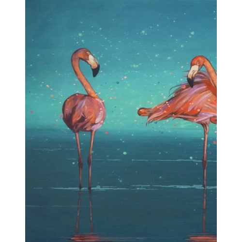 Детски сет Рисуване по номера Триптих Фламинго, 3x40х50см PAT73485