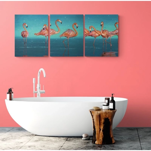 Детски сет Рисуване по номера Триптих Фламинго, 3x40х50см PAT73485