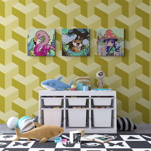 Рисуване по номера за деца Дизайн 2, 3 броя 20х20см PAT73488