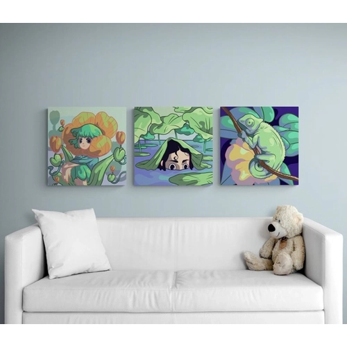 Рисуване по номера за деца Дизайн 6, 3 броя 20х20см PAT73492