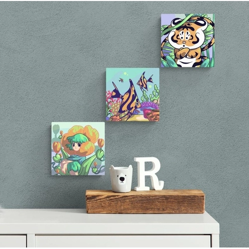 Рисуване по номера за деца Дизайн 8, 3 броя 20х20см PAT73494