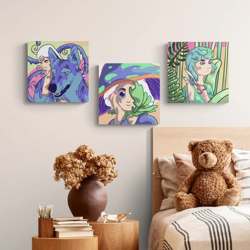 Рисуване по номера за деца Дизайн 12, 3 броя 20х20см PAT73497