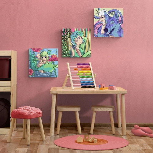 Рисуване по номера за деца Дизайн 13, 3 броя 20х20см PAT73498