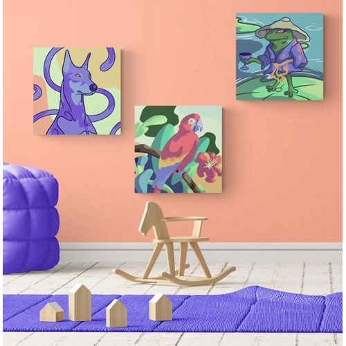 Рисуване по номера за деца Дизайн 19, 3 броя 20х20см PAT73504