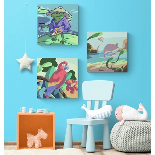 Рисуване по номера за деца Дизайн 20, 3 броя 20х20см PAT73505