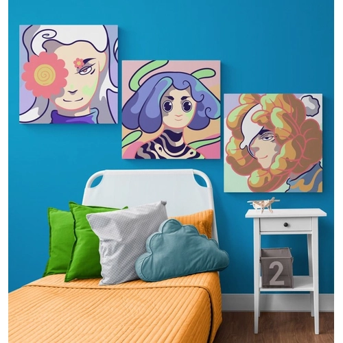 Рисуване по номера за деца Дизайн 25, 3 броя 20х20см PAT73509