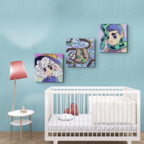 Рисуване по номера за деца Дизайн 32, 3 броя 20х20см PAT73515