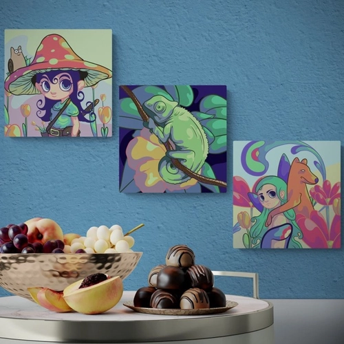 Рисуване по номера за деца Дизайн 38, 3 броя 20х20см PAT73521