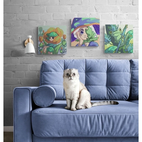 Рисуване по номера за деца Дизайн 40, 3 броя 20х20см PAT73523